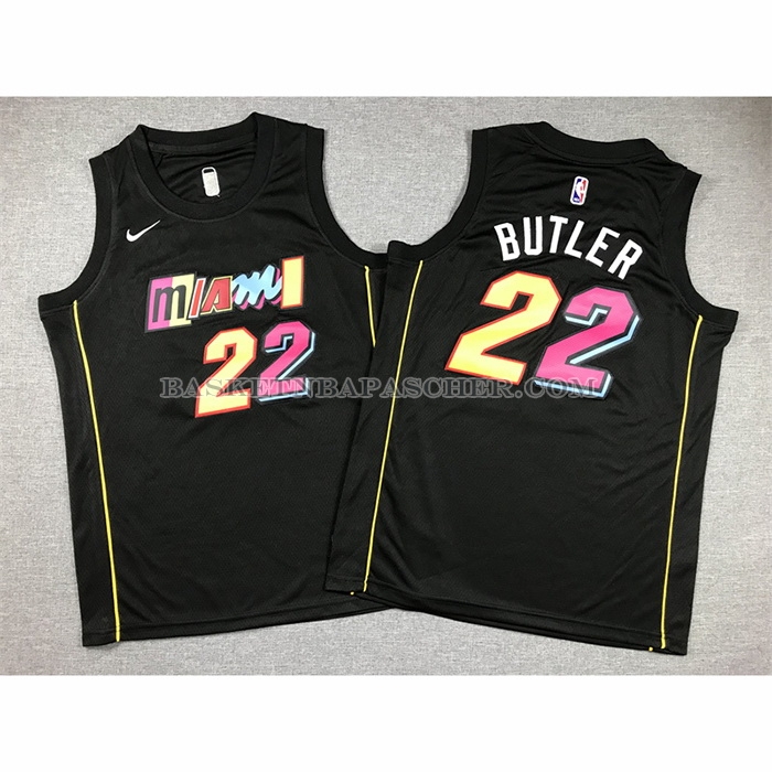 Maillot Enfant Miami Heat Jimmy Butler NO 22 2021-22 Ville Noir